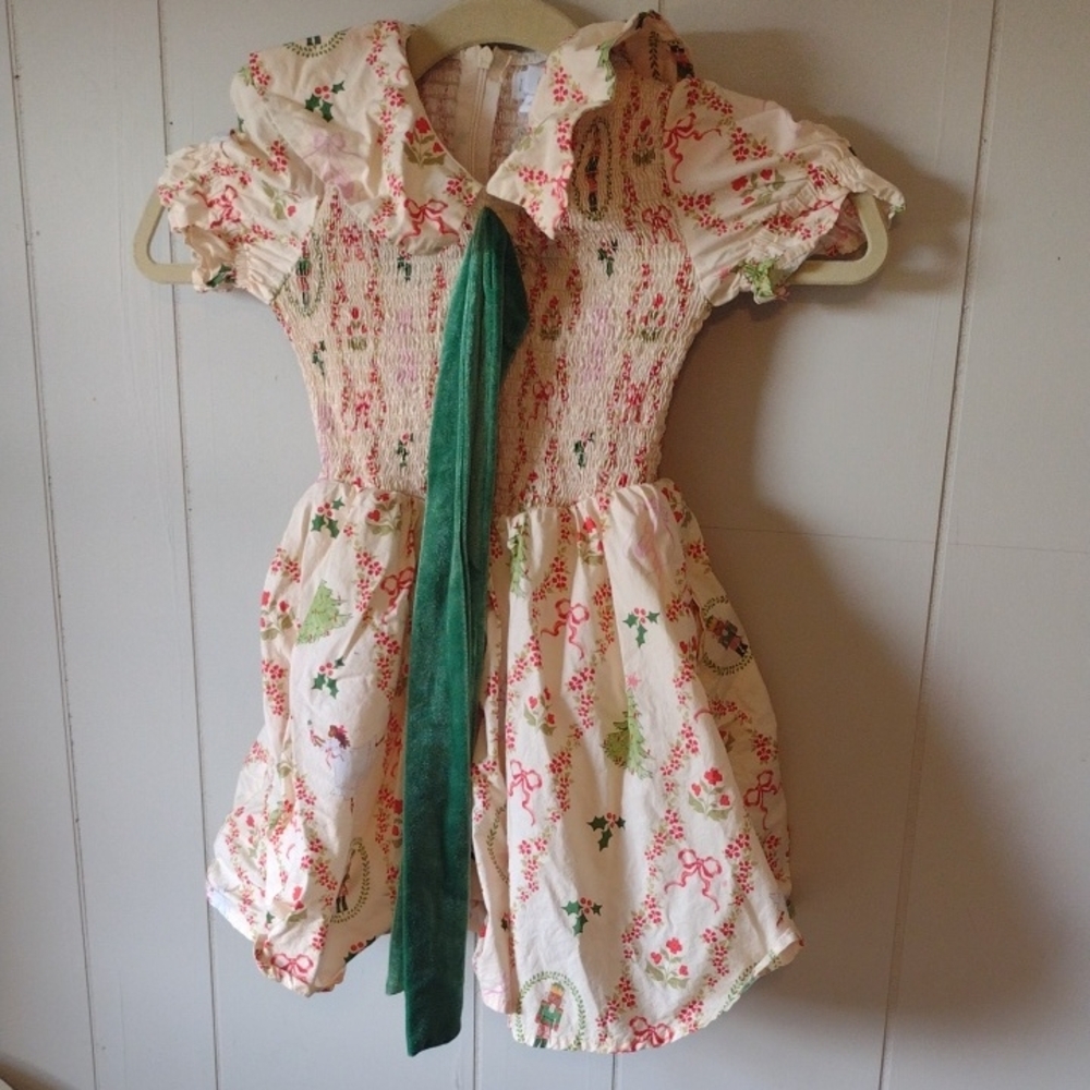 Floral Print Dress with Green Accent